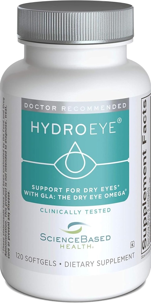 Hydro-Eye Softgels - Torr Eye Relief - Funktioner GLA, EPA, DHA och andra viktiga näringsämnen - 120 räkna