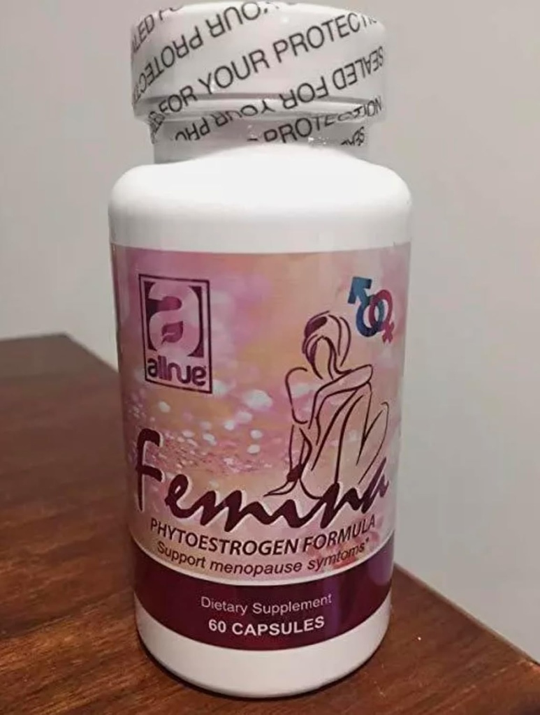 Femina fytoöstrogen Formel Support Menopause symptons menopausia 60 kapslar 1 månad av behandling