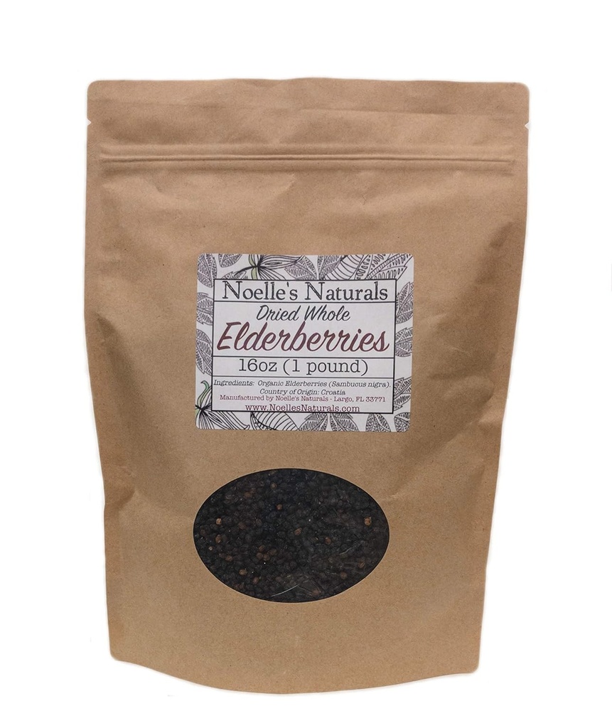 Torkade hela äldstebär - 1 pund Bulk - Wholesale äldste Berry - För att göra äldstebär Syrup, Tea, Gummies, Immune Support - Non-Irradiated - Non-Gmo - Naturlig och organisk