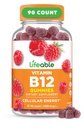 Livlig vitamin B12 Gummies för vuxna | 1000 mcg | Stor smak B12 Vitaminer | Icke-GMO, Vegan B12 | för energi och metabolism Support | 90 Gummies