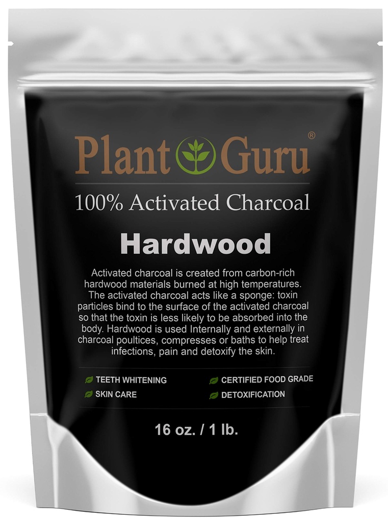 Aktiverad kolpulver 1 lb Hardwood - Food Grade Kosher Non-GMO - Teeth Whitening, Facial Mask och tvål Making. Främjar naturlig avgiftning och hjälper matsmältning