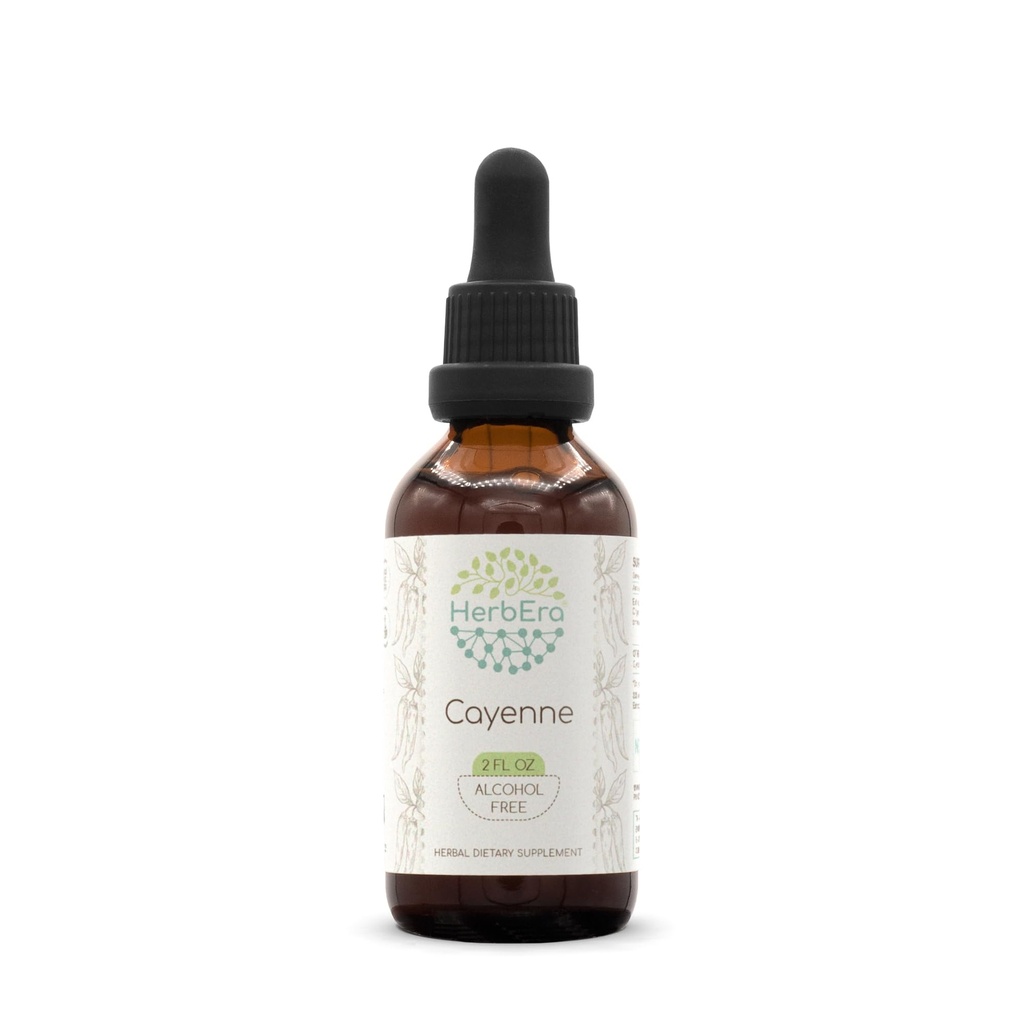 HerbEra Cayenne B60 Alkoholfri växtbaserade extrakt tinktur, koncentrerad flytande droppar naturlig Cayenne (Capsicum annuum) 2 fl oz