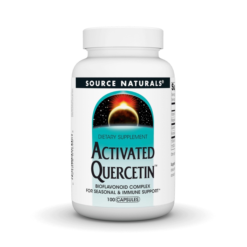 Källa Naturals Aktiverad Quercetin, Bioflavanoid Complex, för Seasonal & Immune Support * - 100 kapslar