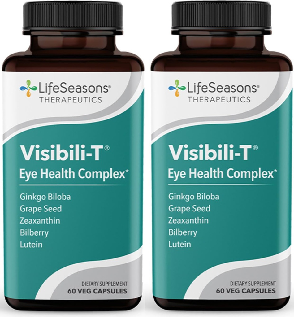 Visibili-T - Vitamin Supplement för Eye Health & Vision Support - Carrot Root, Chromium, Bilberry, Ginkgo Biloba, Grape Seed Extract, Lycopene, Vitamin A, Lutein & Zeaxanthin - 60 kapslar (Pack of 2)