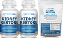 Njure rensning och njurhälsotillskott för att stödja normal njurfunktion 60 caps-2 Pack + Bio Fiber, njure rensa Detox & Repair - Återställande njursupport & Njurtillskott 2.5 LBS