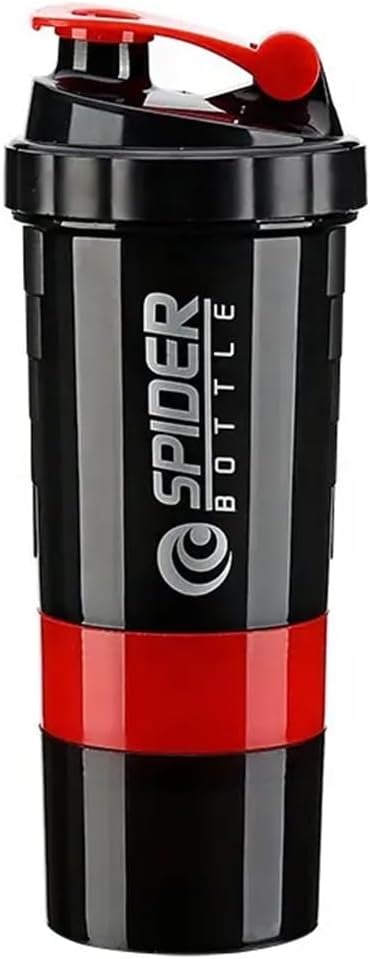 5 I 1 Protein Shaker Bottle - Professional Series Shaker Bottle för Protein Shakes och Pre Workout Gym Bottle, Med Powder Storage,Pill Tray,Mixing Ball, Shakes Cup (röd)