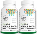 Plantvital Whole Food Multivitamin - Multivitaminer med 42 Superfoods Raw Veggies och Fruits Vitaminer Earth Energy Fruits och Veggies Supplement Pure Fruit and Vegetable Supplements - 180 tabletter