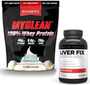 Myogenix Liver Support Supplement & Myolean Vanilla Whey Protein – Advanced Liver Health & Muscle Recovery med 40g High-Protein Whey – Stöd Detox, Tillväxt & Prestanda