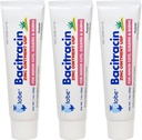 Globe (3 Pack) Bacitracin Zink salva + Aloe 1oz - Maximal styrka antibiotikum för sårläkning - Topisk medicinsk lösning för skär, brännskador, skrapor - Hudinfektion och första hjälpen väsentligheter