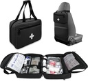 First Aid Bag Empty, Compact och Portable Medical Supplies Organizer with Multiple Compartments, Emergency Trauma Bag for Travel, Camping, Hiking, Car, Travel and Home Use, Black (Bag Only)