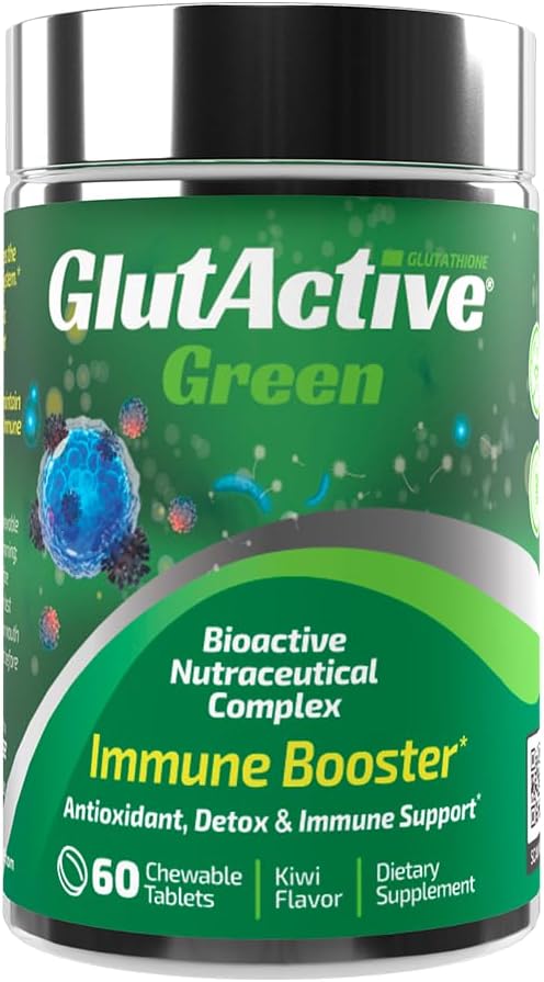 Grönt 950mg | Immunstöd | Glutathione | Antioxidant, Detox, Öka immunitet, energi, stärka och cellulärt skydd | 60 tuggbara tabletter (60ct)