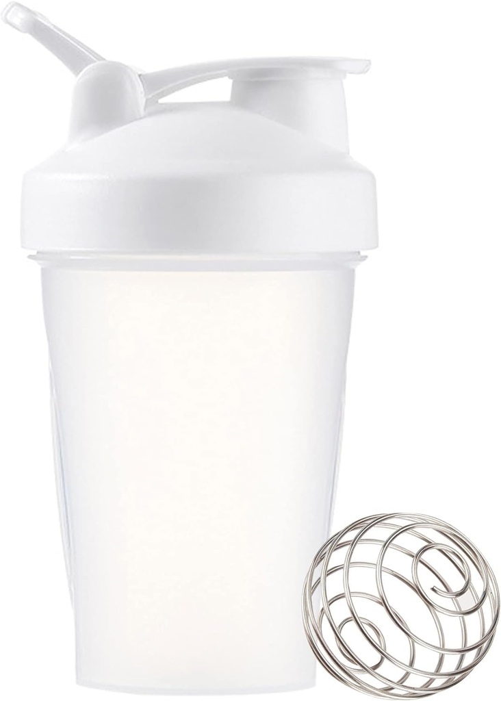 Shaker Bottle 12oz Protein Shaker Plastic Bottle för Pre & Post träning med Twist och Lock Protein Box Storage, Portable Fitness Bottle för Fitness Enthusiasts Athletes (vit, 12 oz)