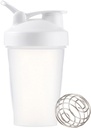 Shaker Bottle 12oz Protein Shaker Plastic Bottle för Pre & Post träning med Twist och Lock Protein Box Storage, Portable Fitness Bottle för Fitness Enthusiasts Athletes (vit, 12 oz)