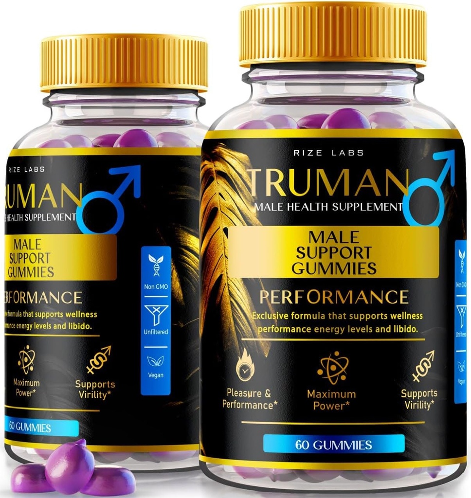 rize labs (2 Pack) Truman Gummies, Truman for Men, Truman Performance Supplement Reviews, Truman Gummy, TrumanMale Support, Truman All-Natural Supplement, Gomitas (120 Gummies)