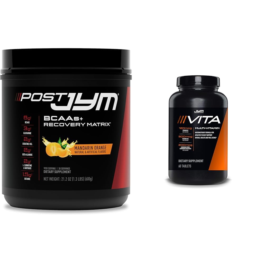 Post JYM Active Matrix Post-Workout med BCAAs, Glutamine & More + Vita JYM Sports Multivitamin för idrottare, 60 tabletter