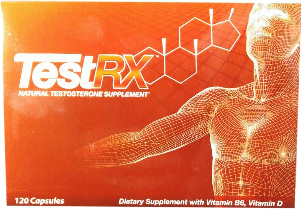 TESTRX Natural Testosteron Supplement - 120 kapslar