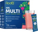 Root'd Multivitamin Powder med 3X Electrolytes för Män - 24 Vitaminer & Mineraler, 3X Electrolytes, 9 Organiska Superfoods, Probiotika & Enzymer, Sugar-Free Multivitamin & Hydration | 24 Packets