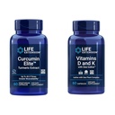 Life Extension Curcumin Elite Turmeric Extract, främjar ett hälsosamt inflammatoriskt svar och vitamin D och K med Sea-Iodine, Vitamin D3, Vitamin K1 och K2
