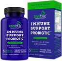 Lovebug PROBIOTICS Immune Support Daily Probiotic för Män & Kvinnor, 40 miljarder CFU & 6 Strains, Inkluderar vitamin C, Zink & Echinacea, 30 kapslar, Vegan & Non-GMO