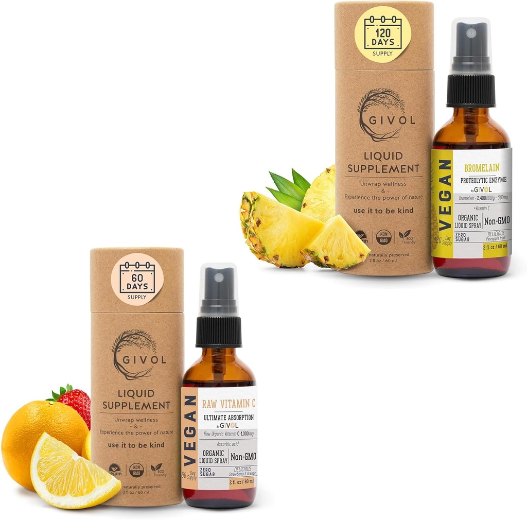 Raw Bromelain Mist-Liquid Pineapple Extract - Förbättrad styrka 500mg och vitamin C Extra Strength Spray Mist: Daily Absorption Liquid Essential Protein Support, Optimizes Wellness Benefits