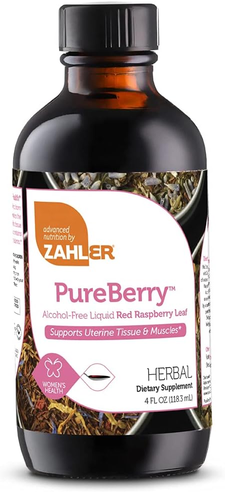 Zahler PureBerry, Liquid RED Raspberry Leaf Supplement som stärker Uterine Tissue och Muscles, All Natural Liquid Formel som främjar Uterine Health, Certified Kosher, 4oz