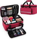CURMIO Small First Aid Bag Empty, Family First Aid Kit Case, Medicine Storage Organizer Box för hem och resor, röd (patent Pending)