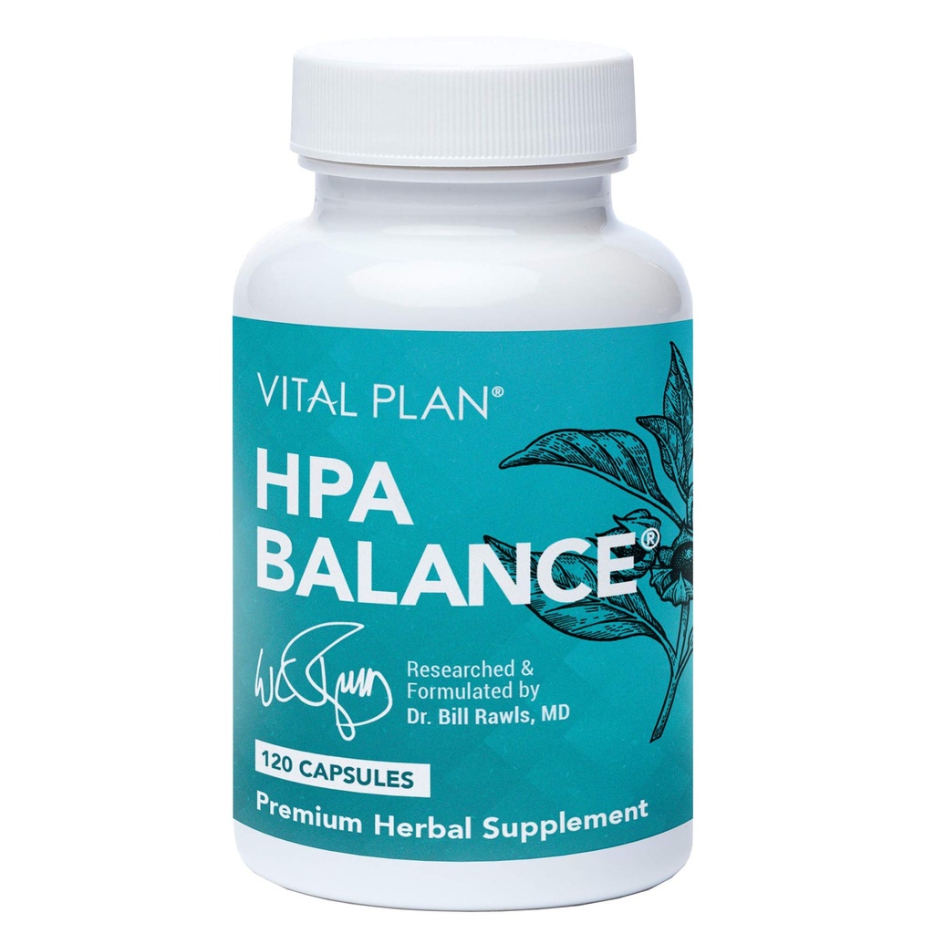 Vital Plan HPA Balance Adrenal Supplement av Dr. Bill Rawls - Adrenal, Mood & Hormone Support för kvinnor och män w/Sensoril® Ashwagandha, Relora & L-Theanine