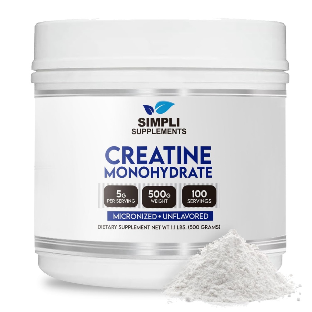 Premium Kreatin Monohydratpulver 500g | Bästa Kreatin för män och kvinnor | Osmakad Kreatin Nutritional Supplement för muskelbyggnad och återhämtning | Icke-GMO & Veganvänlig | Scooper Inside