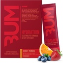 RAW Electrolytes Powder Hydration Drink Mix Packets, BUM Hydrate (Fruit Punch, 20 portioner) - Electrolyte Hydration Packets stöder muskelfunktion och uthållighet - Keto Free Electrolytes Powder Packets