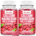 Kalcium Magnesium Zink Gummies med kalium Vitamin C, B6, D3, K2 - Kalcium för kvinnor och män - Calcium Magnesium Zink Multi Vitamin Supplement för ben, muskler, tänder, lugn, humör - 2 Pack - 60 Cts