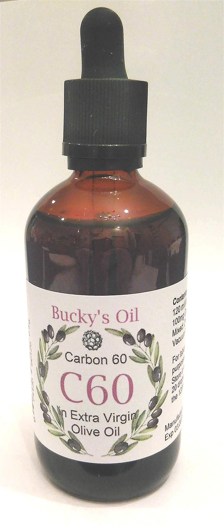 C60 - 120ml Extra Virgin Olive Oil med 100mg Kol 60 99,95% i lösning.