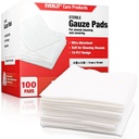 EVERLIT [Extra-Thick] 4''x4'' Sterile Gauze Pad 12-Ply, 100 Pack, Individual Wrapped, Ultra Absorbent Large Non-Woven Medical Gauze Svampar för Wound Care Home First Aid Kit