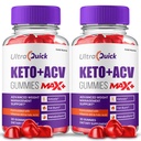 (2 Pack) UltraQuick Max + ACV Gummies, högre styrka, officiell Ultra Quick Max + Gummies, 2X Stronger Apple Cider Vinegar Gummy, 2 månaders leverans