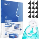 FireAnt 100 Saline Packets och 12 återanvändbara Saline Pods Refills Set, kompatibel med Navage Nasal Care - Inkluderar 100 Count Salt Packets Sinus Rinse + 12 Pack Silicone Salt Pads Refill i svart
