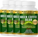 Green Coffee Bean Extract, 100% Pure Green Coffee Bean Capsules, 50% klorogensyra, 10 000 mg styrka, 240 kapslar, 8 månaders leverans, icke-GMO och Glutenfri, traditionell växtbaserade tillskott