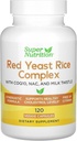 Super Nutrition Red Yeast Rice Complex med Organic Red Yeast Rice, N-Acetyl Cysteine, Coenzyme Q10 och Milk Thistle Extract, 120 Veggie Capsules