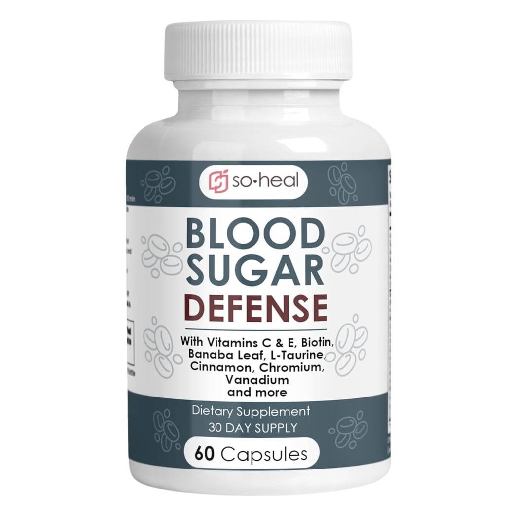 Sugar Shield Defense Supplement - Cinnamon, Chromium, Vanadium, Triple Protection for Heart, Metabolism, Energy - 60 kapslar, tillverkade i USA