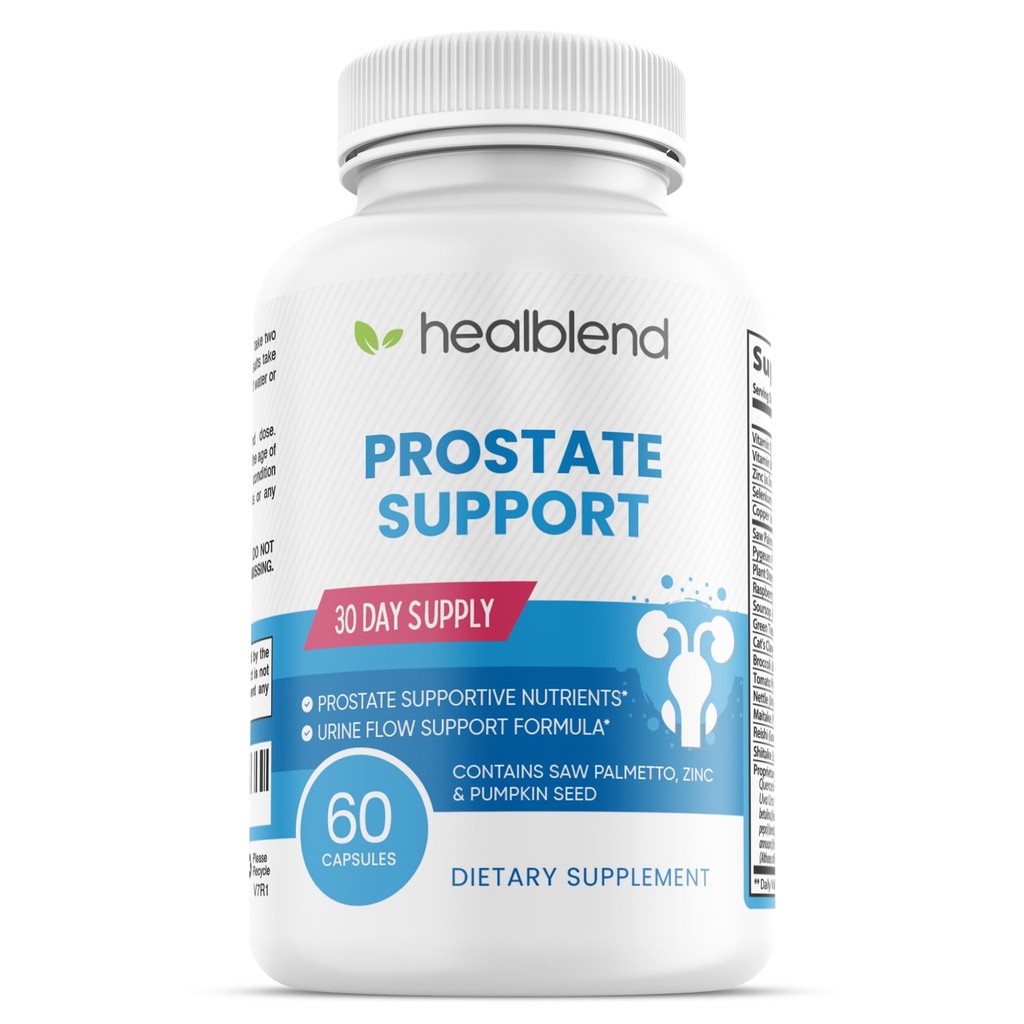 Prostata Formel - Prostata Support Supplement för Män - Saw Palmetto, Pygeum Africanum Powder, Zink, Pumpa Frön - Med Frekvent Urination, Förbättrar sömn & Bladder obehag - 60 kapslar