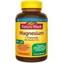 Nature Made Magnesium L-Threonate med vitamin C & Vitamin D3, ger 130 mg Mag från 1800 mg Magnesium L Threonate, kognitivt stöd Magnesium Supplement, 90 kapslar, 30 Dag Supply