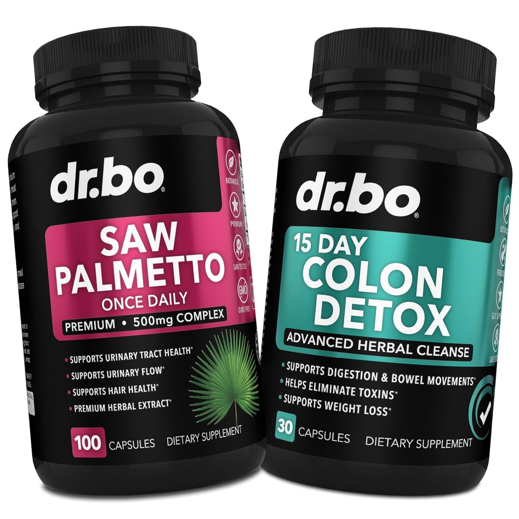 Såg Palmetto för kvinnor håravfall & Colon Cleanser - DHT Blocker för kvinnors tillväxt & 15 Day Colon Cleanse Intestinal Detox Pills - Pure Saw Palmetto Hair Loss Supplement Bowel Movement Capsules