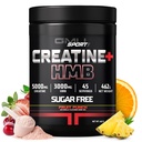GMU SPORT - Kreatinmonohydrat med HMB-pulver - 45 portioner, Kreatin HMB-tillskott, Kreatin med HMB för ökad styrka, muskeltillväxt och förbättrad energi, 3G HMB / fruktpunch