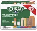 CURAD Assorted Bandages Variety Pack, 300 Count, 6 Styles Inklusive Antibakteriella, Vattentäta, Sheer, Plast, Tung Duty & Flex-Fabric, Skyddar Scrapes, Cuts & Burns, Latex-Free