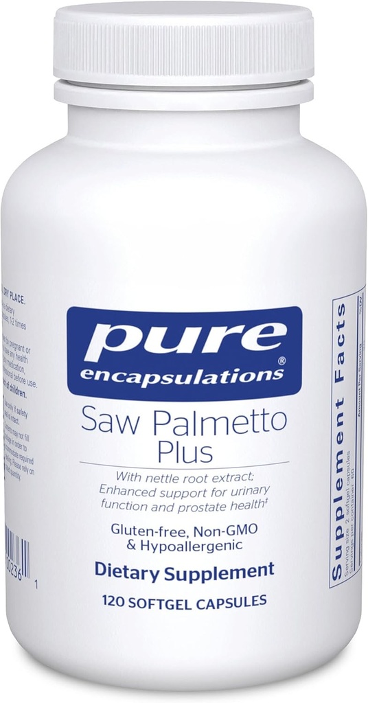Rena inkapslingar såg Palmetto Plus | med Nettle Root Extract för att stödja urinfunktion | 120 Softgel kapslar