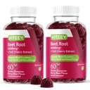 Viteey Beet Root Gummies med Tart Cherry - Beetroot Supplement för hjärthälsa, blodtrycksstöd - Vegan, glutenfri - 120 greve