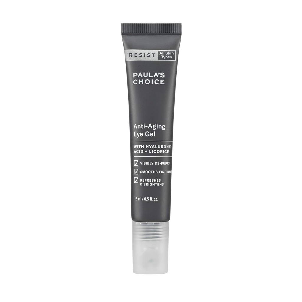 Paula's Choice RESIST Anti-Aging Eye Gel med Hyaluronic Acid, för mörka cirklar, Puffy Eyes, Crow's Feet, Fine Lines & Wrinkles, 0.5 Ounce