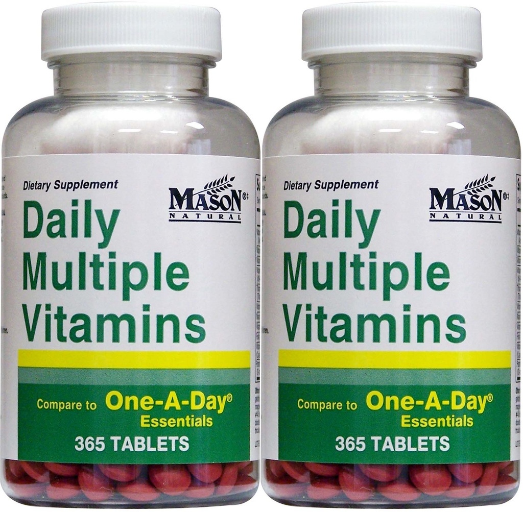 Dagliga multipla vitaminer jämföra med en dag Essentials Multivitamin Multimineral Supplement 365 tabletter per flaska paket med 2 Total 730 tabletter