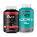 Qunol CoQ10 100mg Softgels, 3X Better Absorption 4 Month Supply + 120 greve Magnesium Glycinate Capsules 420mg, High Absorption Magnesium Supplement, 180 greve