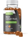 Viteey Black Cohosh Root Gummies - Menopause Relief för Hot Flashes och Night Sweats - Vegan, Gluten Free, Non-GMO - 60 Count