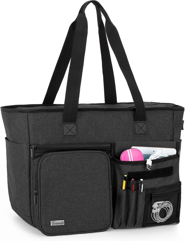 Trunab Lärare Tote Bag Work Bag med flera ficka och vadderad kompartment för upp till 15,6 "Laptop