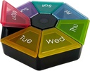 EZY DOSE Weekly Pill Organizer och Planner, Travel Pill Planner, 7-sidig, Rainbow Colors